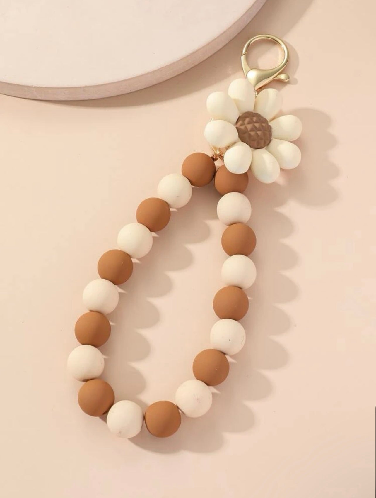 Flower Beaded Keychain