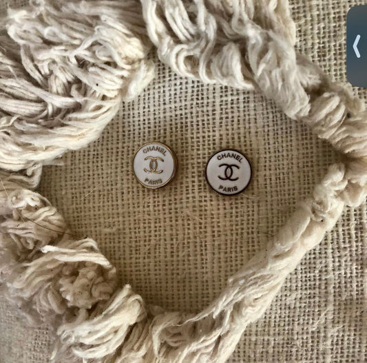 Repurposed Chanel Post Earrings